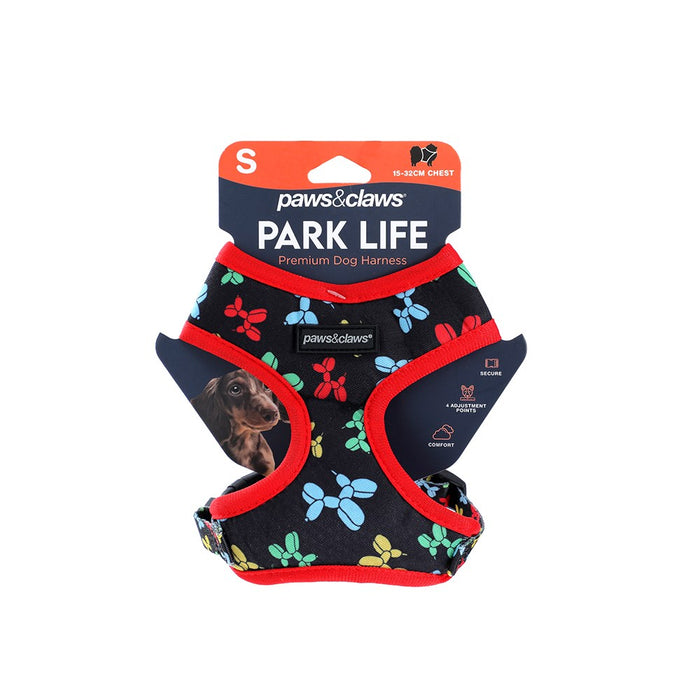 Paws & Claws PARK LIFE 3 PRINTED HARNESS SML 15-32CM DESIGNS