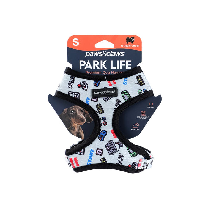Paws & Claws PARK LIFE 3 PRINTED HARNESS SML 15-32CM DESIGNS
