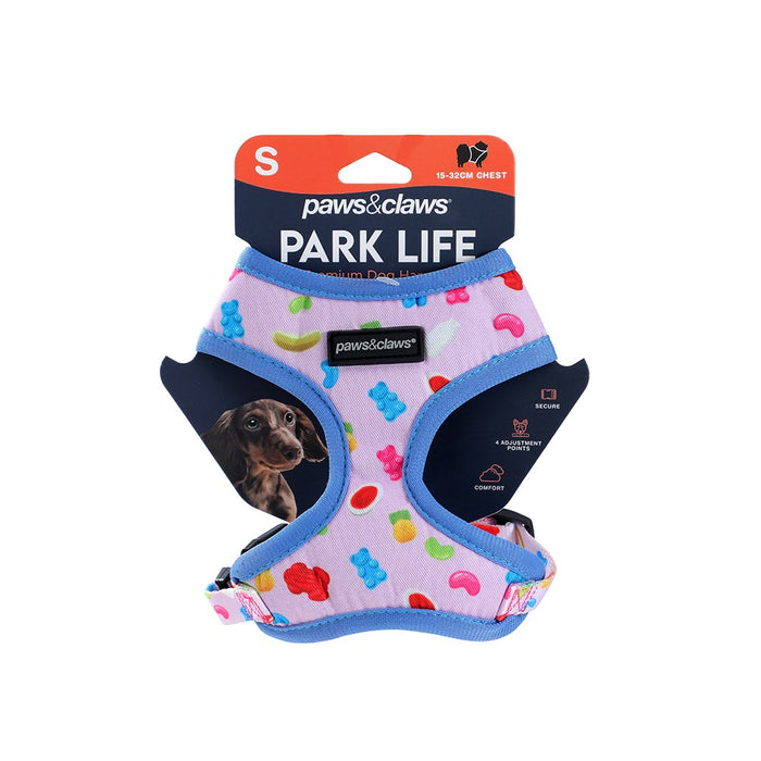 Paws & Claws PARK LIFE 3 PRINTED HARNESS SML 15-32CM DESIGNS