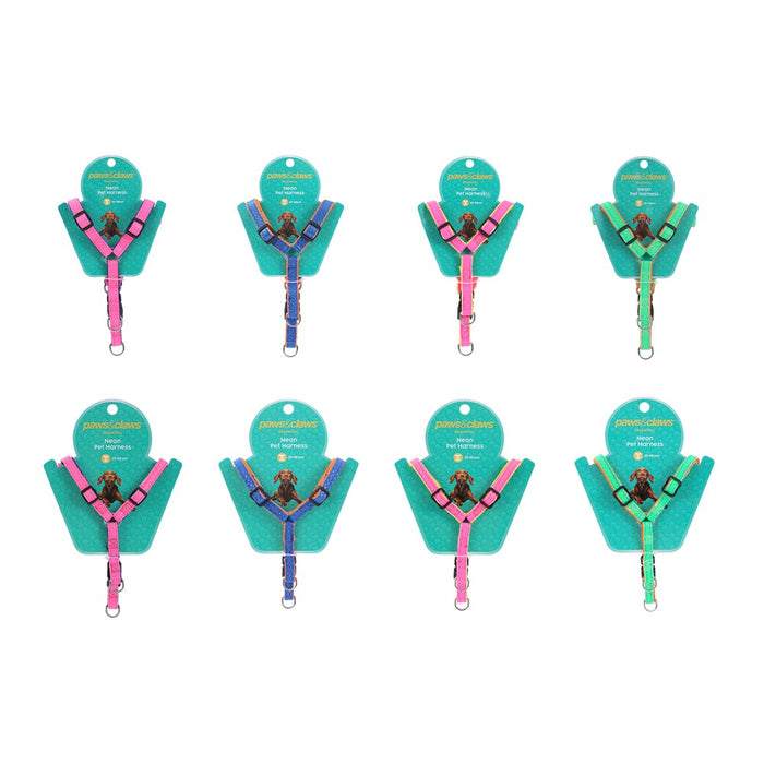 Paws & Claws COLOURFUL P.U & NYLON HARNESS 20-40CM, 30-50CM COLS, SIZES