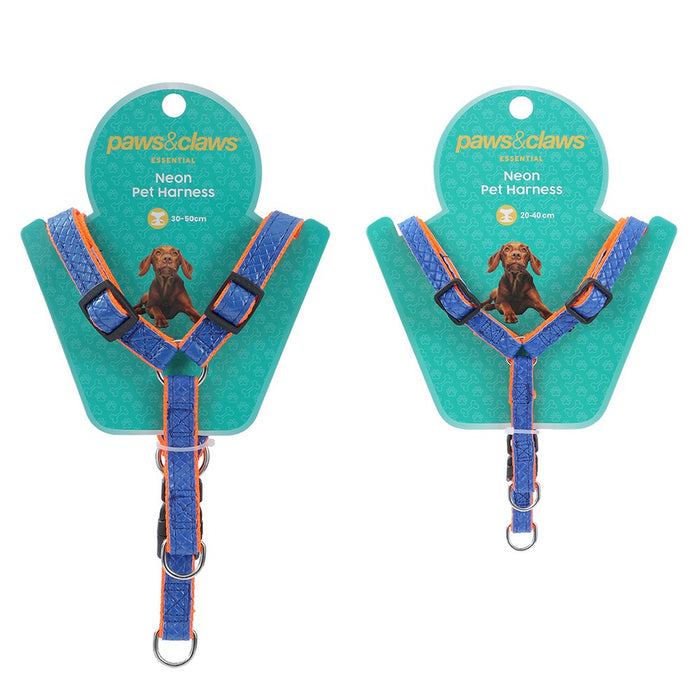 Paws & Claws COLOURFUL P.U & NYLON HARNESS 20-40CM, 30-50CM COLS, SIZES