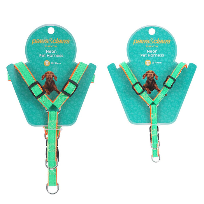Paws & Claws COLOURFUL P.U & NYLON HARNESS 20-40CM, 30-50CM COLS, SIZES