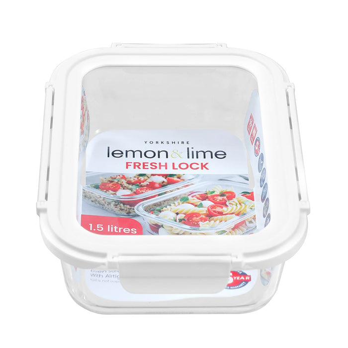Lemon & Lime YORKSHIRE GLASS FRESH LOCK CONTAINER 1.5L
