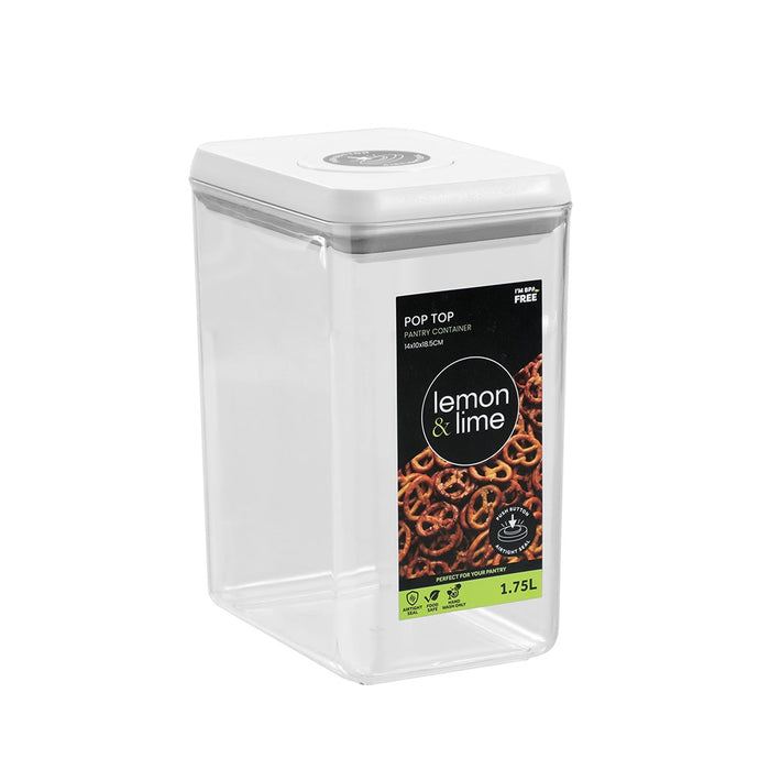 Lemon & Lime POP TOP PANTRY CONTAINER RECT 1.75L 14X10X18.5CM