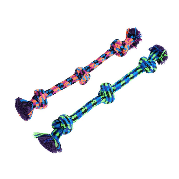 Paws & Claws TUG-OF-WAR ROPE PET TOY STYLES, 2 COLOURS 50X3CM 348G