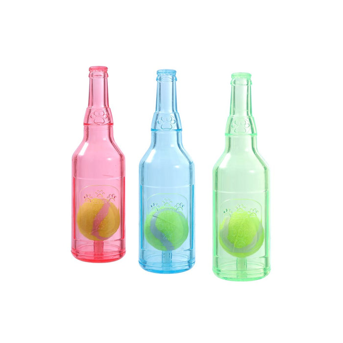 Paws & Claws TPR BOTTLE + TENNIS BALL SML 19.5X5.5CM COLOURS