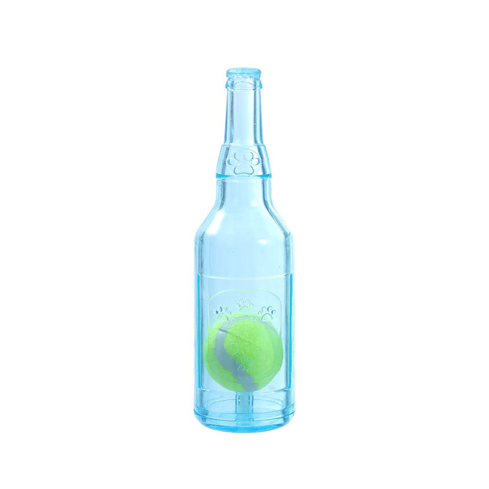 Paws & Claws TPR BOTTLE + TENNIS BALL SML 19.5X5.5CM COLOURS