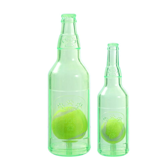 Paws & Claws TPR BOTTLE + TENNIS BALL LGE 25X7.5CM COLOURS