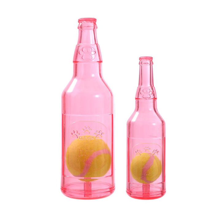 Paws & Claws TPR BOTTLE + TENNIS BALL LGE 25X7.5CM COLOURS