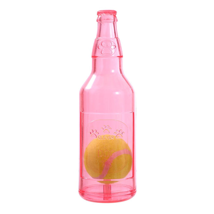 Paws & Claws TPR BOTTLE + TENNIS BALL LGE 25X7.5CM COLOURS