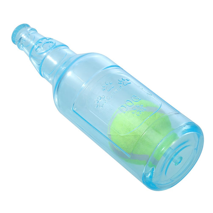 Paws & Claws TPR BOTTLE + TENNIS BALL LGE 25X7.5CM COLOURS