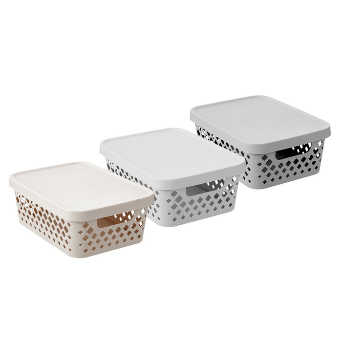 Boxsweden Boxsweden Diamond Storage Basket Lidded 10L 36X27X13.5Cm