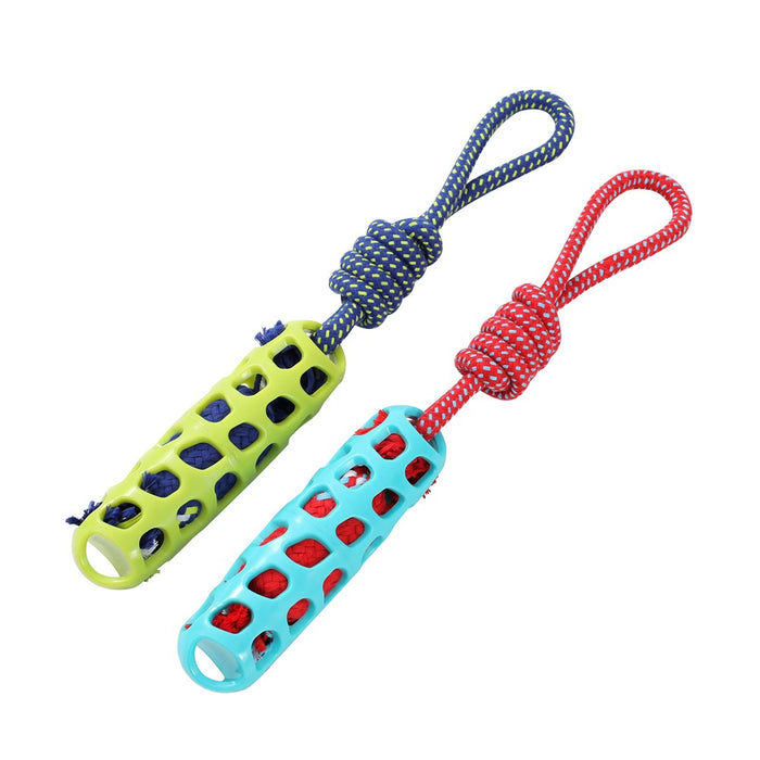Paws & Claws SQUEAK & TUG BATON TUGGER TPR + ROPE 38.5X5X5CM