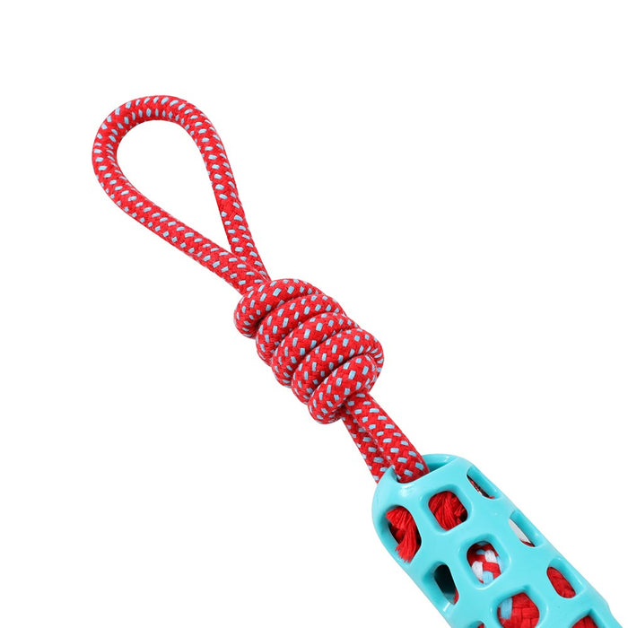 Paws & Claws SQUEAK & TUG BATON TUGGER TPR + ROPE 38.5X5X5CM