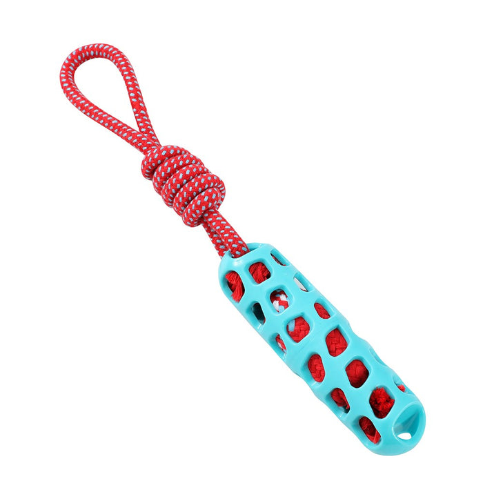 Paws & Claws SQUEAK & TUG BATON TUGGER TPR + ROPE 38.5X5X5CM