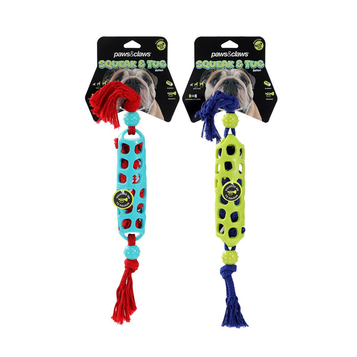 Paws & Claws SQUEAK & TUG BATON TPR & ROPE 45X5X5CM