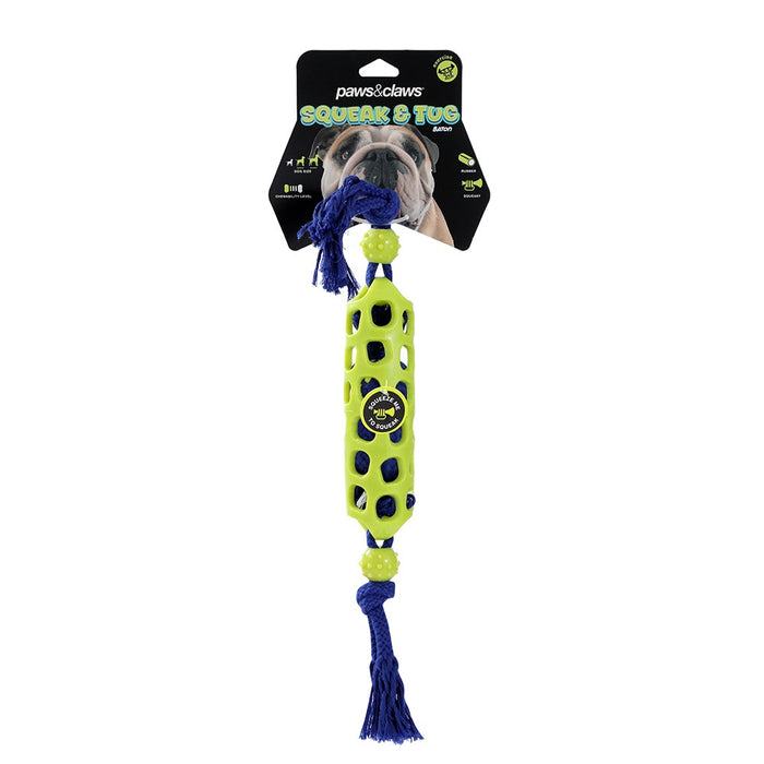 Paws & Claws SQUEAK & TUG BATON TPR & ROPE 45X5X5CM