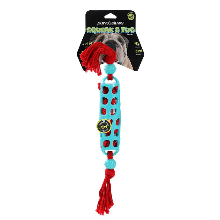 Paws & Claws SQUEAK & TUG BATON TPR & ROPE 45X5X5CM