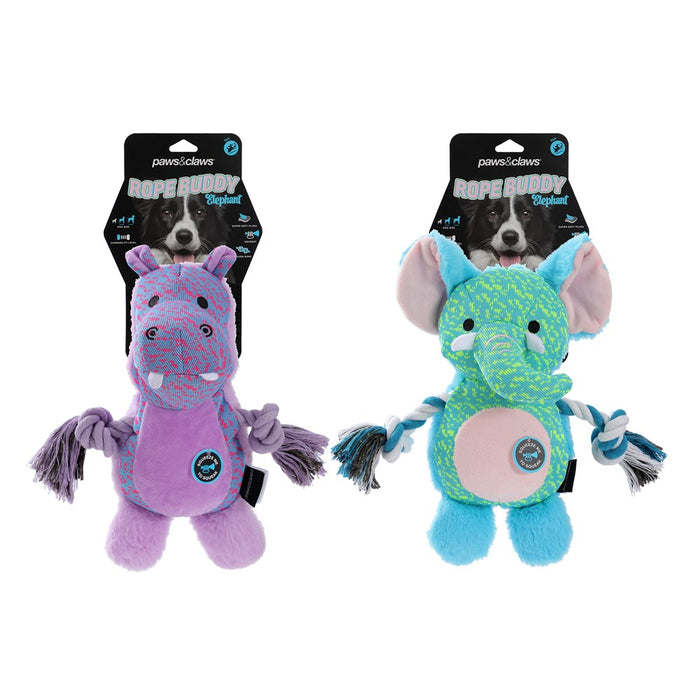 Paws & Claws ROPE BUDDY FLY-KNIT ANIMALS 24X16X7CM