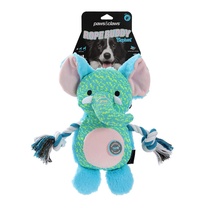 Paws & Claws ROPE BUDDY FLY-KNIT ANIMALS 24X16X7CM