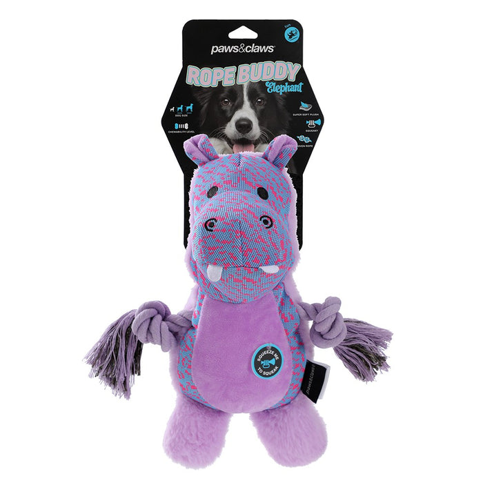 Paws & Claws ROPE BUDDY FLY-KNIT ANIMALS 24X16X7CM