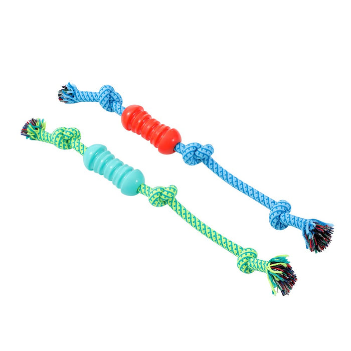Paws & Claws TUG-O-MANIA RUBBER ROPE & BATON TUGGER 37X15X1.7CM