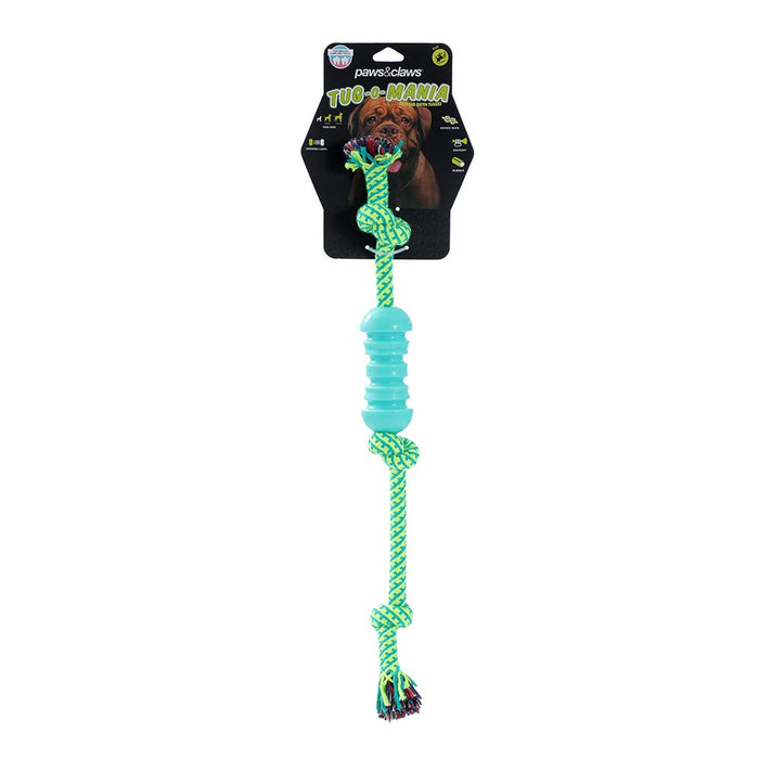 Paws & Claws TUG-O-MANIA RUBBER ROPE & BATON TUGGER 37X15X1.7CM