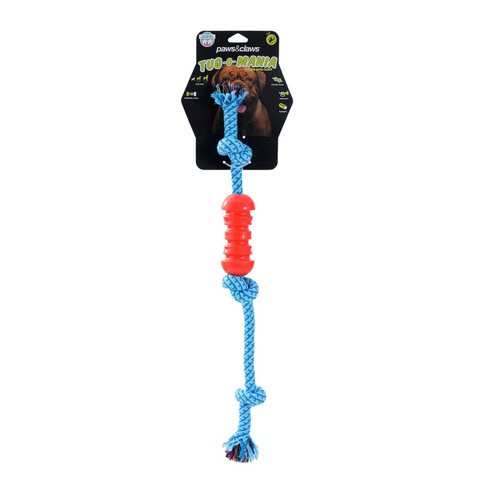 Paws & Claws TUG-O-MANIA RUBBER ROPE & BATON TUGGER 37X15X1.7CM