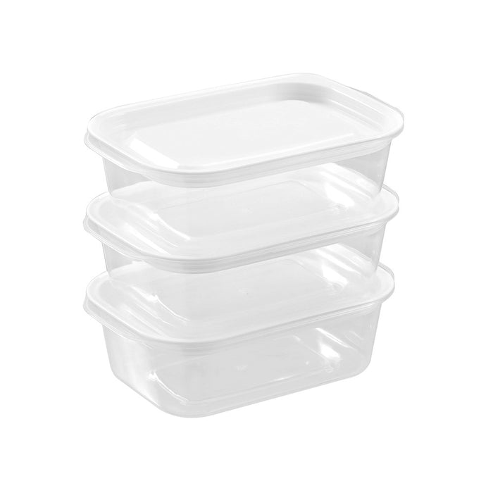 Lemon & Lime REUSABLE LUNCH CONTAINER RECT 3PK 400ML
