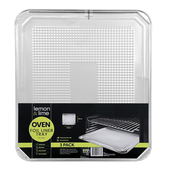 Lemon & Lime FOIL OVEN LINER TRAY 3PK 46X40CM