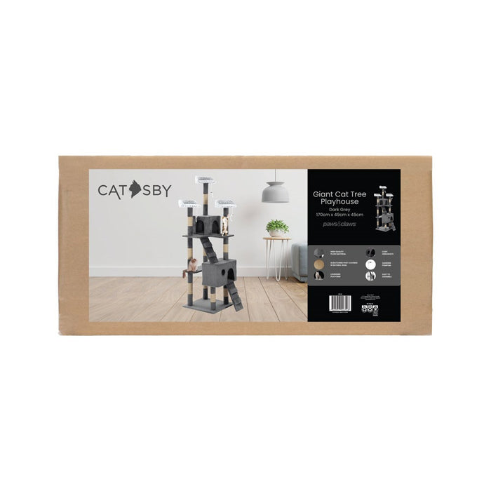 Paws & Claws CATSBY GIANT CAT TREE PLAY HOUSE 170X49X49CM