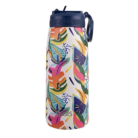 S/S D/WALL INS. SPORTS BOTTLE W/SIPPER STRAW 780ML CALYPSO DREAMS
