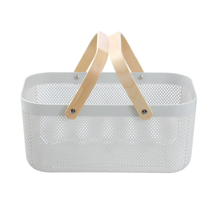 Boxsweden Mesh Plastic Basket Wood Handle 15L 40X24.5X18Cm