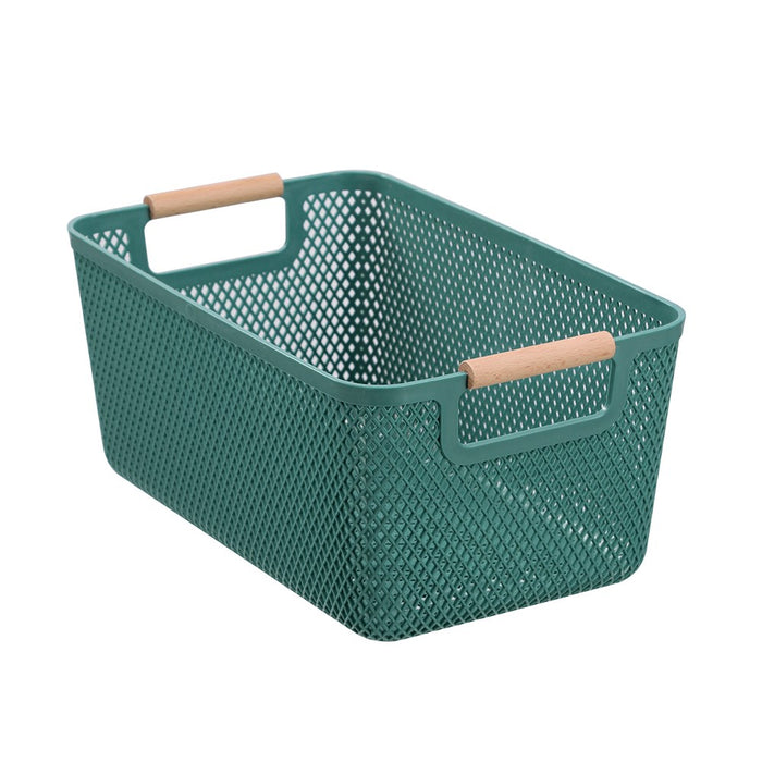 Boxsweden Mesh Plastic Basket Wood Handle 10L 35X22X16Cm