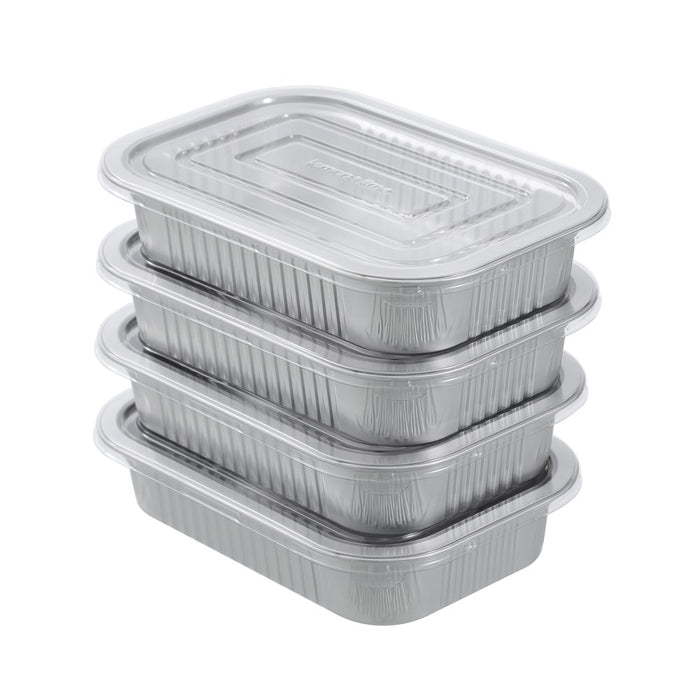Lemon & Lime PREMIUM FOIL CONTAINER WITH CLEAR LIDS 4PK 22X15X4CM