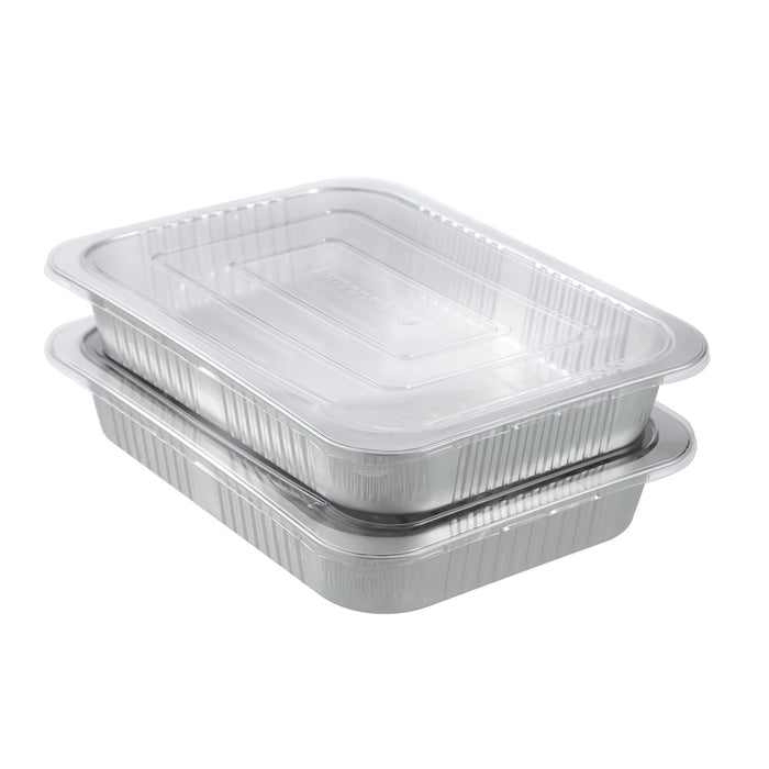 Lemon & Lime PREMIUM FOIL CONTAINER WITH CLEAR LIDS 2PK 37X27X6CM
