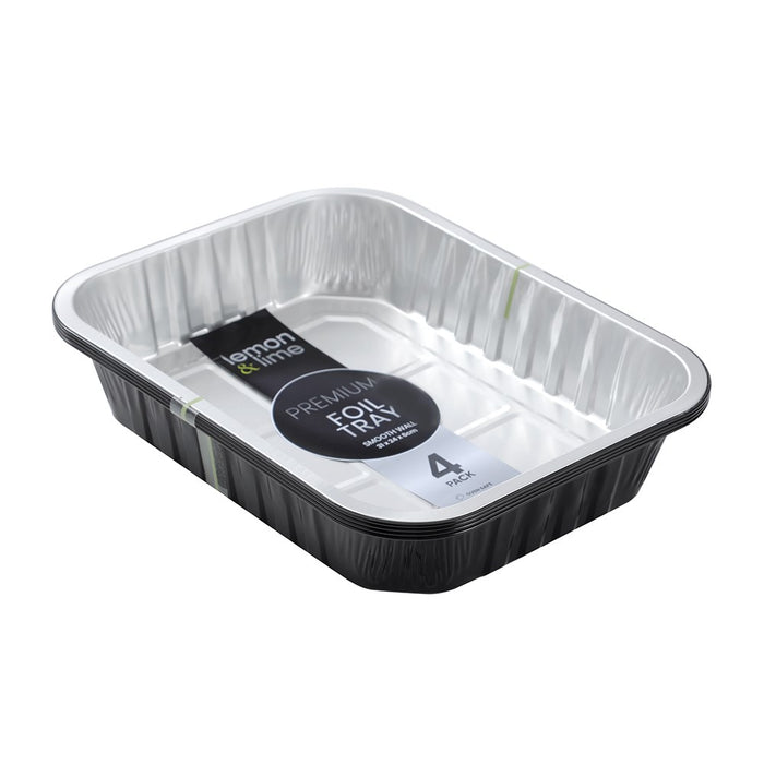 Lemon & Lime PREMIUM TWO-TONE FOIL CONTAINER 4PK 33X22.5X6CM