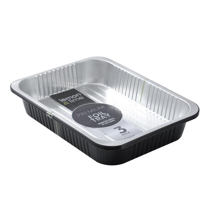 Lemon & Lime PREMIUM TWO-TONE FOIL CONTAINER 3PK 37X27X6CM