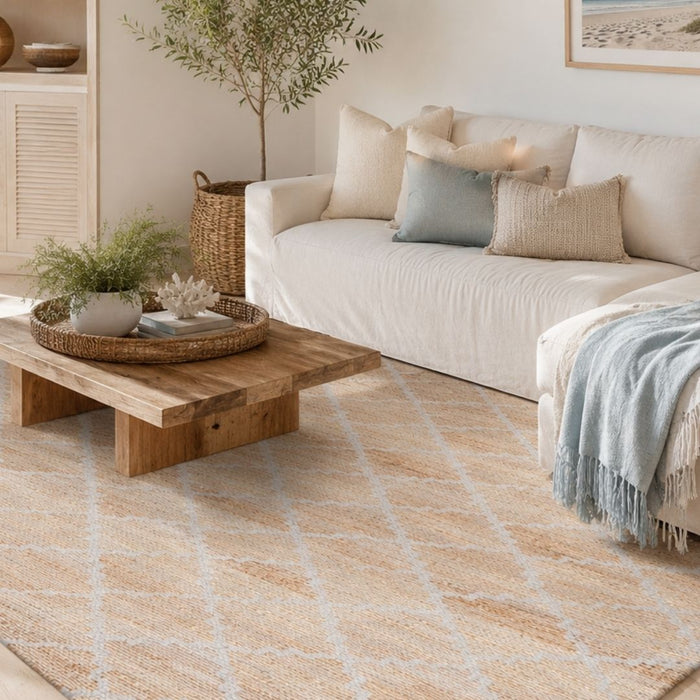 2 set Grey Ogee Jute Floor Mat
