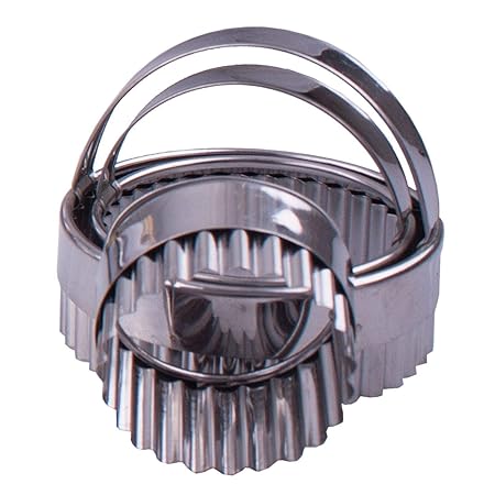 S/S CRINKLE SCONE CUTTERS W/HANDLE SET 3