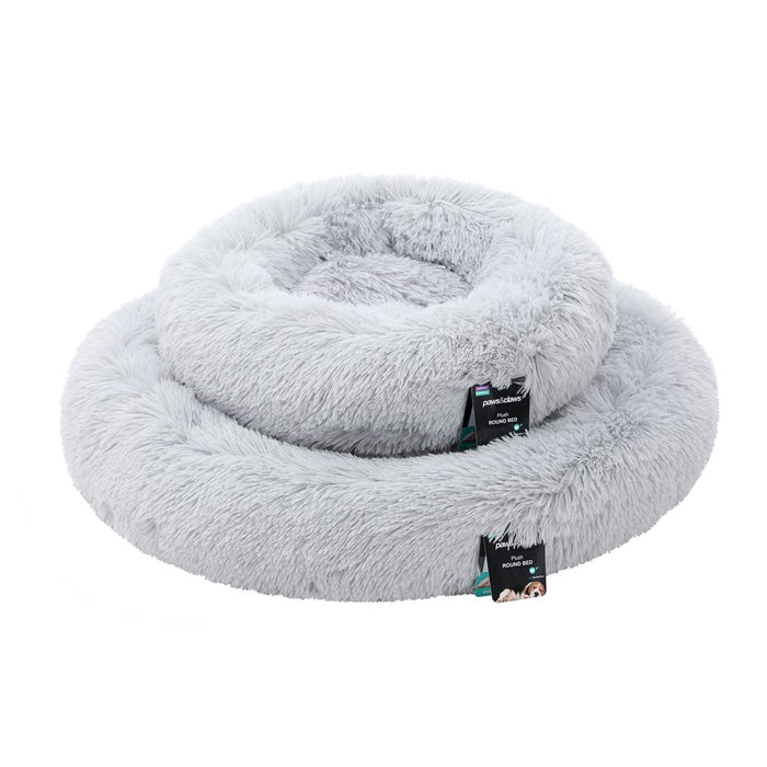 Paws & Claws ROUND BED SMALL 50X50X15CM LIGHT GREY & BROWN