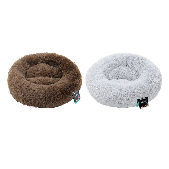 Paws & Claws ROUND BED SMALL 50X50X15CM LIGHT GREY & BROWN