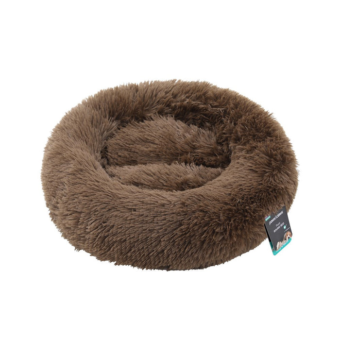 Paws & Claws ROUND BED SMALL 50X50X15CM LIGHT GREY & BROWN