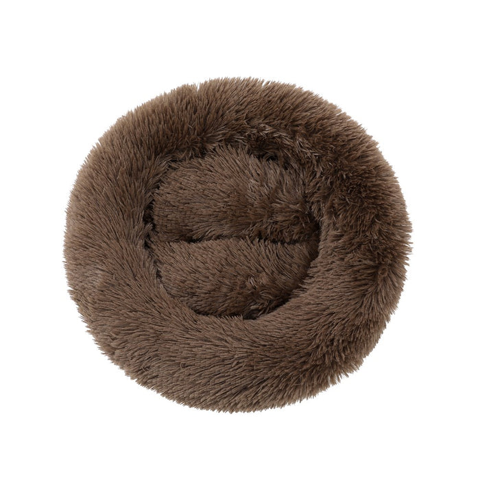 Paws & Claws ROUND BED SMALL 50X50X15CM LIGHT GREY & BROWN