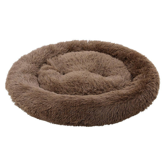 Paws & Claws ROUND BED LARGE 75X75X17CM LIGHT GREY & BROWN