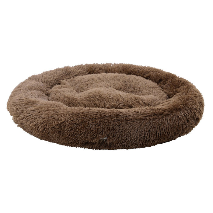 Paws & Claws ROUND BED LARGE 75X75X17CM LIGHT GREY & BROWN