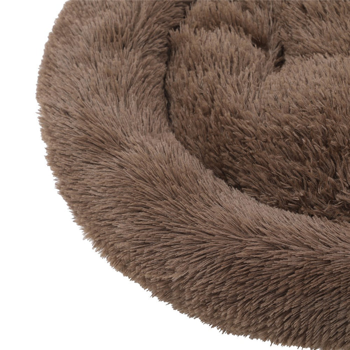 Paws & Claws ROUND BED LARGE 75X75X17CM LIGHT GREY & BROWN