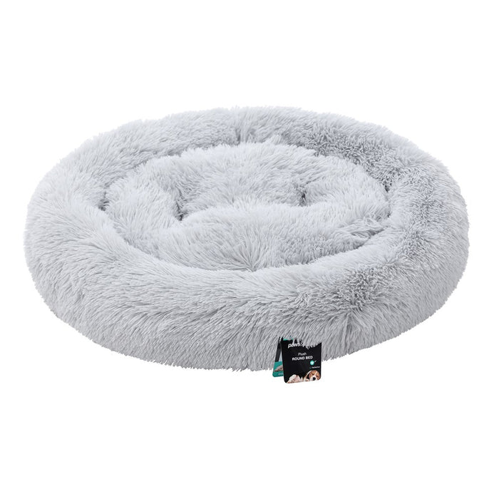 Paws & Claws ROUND BED LARGE 75X75X17CM LIGHT GREY & BROWN