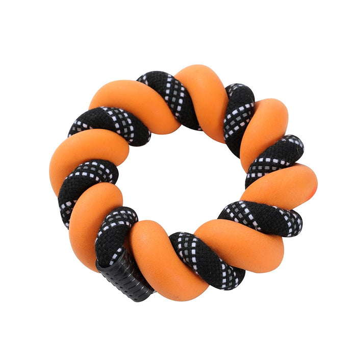 Paws & Claws TWISTY CHEW RING TOY COLS 18X4.5X4.5CM