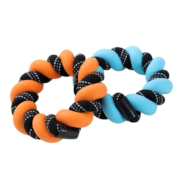 Paws & Claws TWISTY CHEW RING TOY COLS 18X4.5X4.5CM